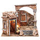 Casa con colonna romana e capanna presepe 12 cm 35x35x25 cm s1