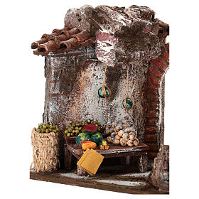Borgo colonna e banchetto presepe 28x30x20 cm per statue 10 cm