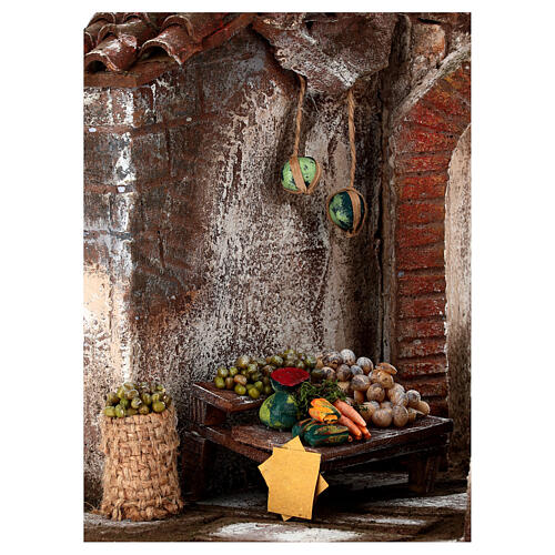 Bourgade avec colonne et décor crèche 35x35x25 cm 2