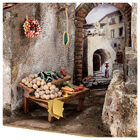 Borgo colonna e ambiente presepe 35x35x25 cm per statue 12 cm