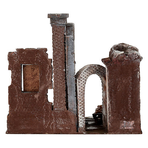 Borgo colonna e ambiente presepe 35x35x25 cm per statue 12 cm 5