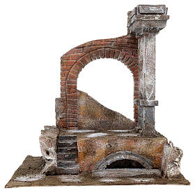 Muro romano antico con 2 colonne ambiente presepe 10 cm 32x29x22