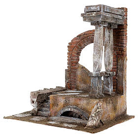 Muro romano antico con 2 colonne ambiente presepe 10 cm 32x29x22