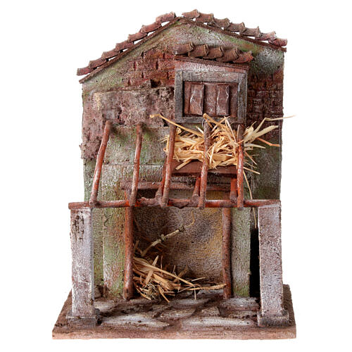 Stable with house for nativity 30x24x18cm 1