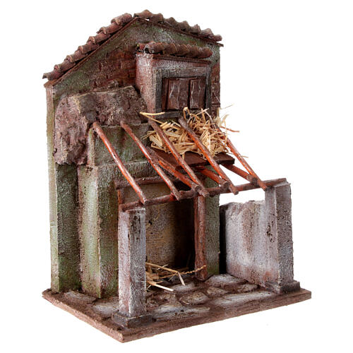 Stable with house for nativity 30x24x18cm 5