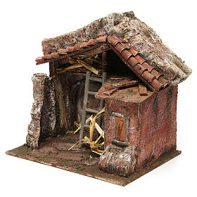 Stalla presepe con fienile 25x24x18 cm per statue 10 cm