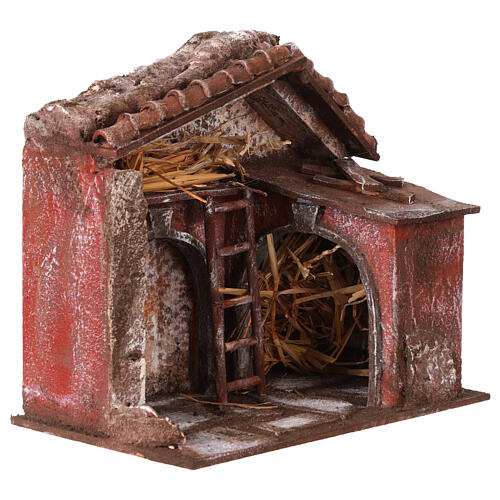 Stalla presepe con fienile 25x24x18 cm per statue 10 cm 2