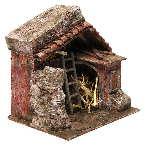 Stall for nativity with barn 25x24x18cm 3