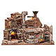 Roman set illuminated nativity with fountain and desk 40x65x30cm s1