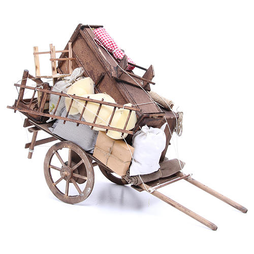 Cart of the evicted for Neapolitan Nativity, 24cm 2