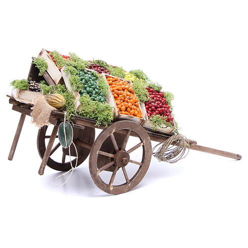 Cart with fruit for Neapolitan Nativity, 24cm 2