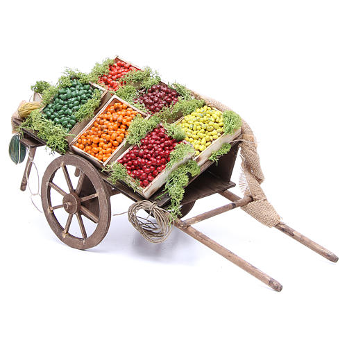 Cart with fruit for Neapolitan Nativity, 24cm 1