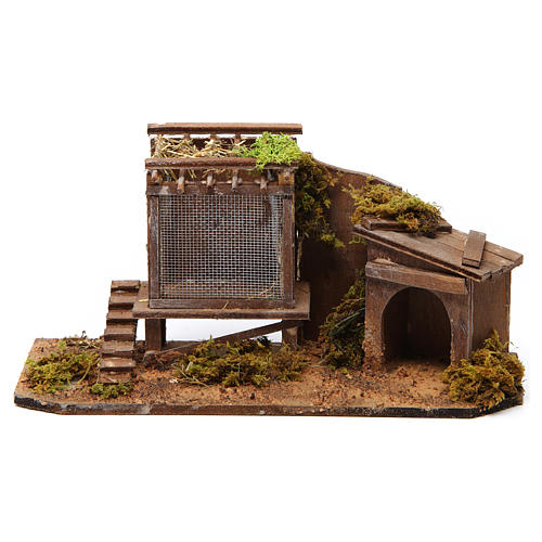 Hen house and doghouse for Neapolitan Nativity, 12cm 1