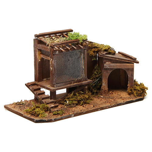 Hen house and doghouse for Neapolitan Nativity, 12cm 3