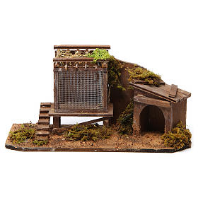 Hen house and doghouse for Neapolitan Nativity, 12cm