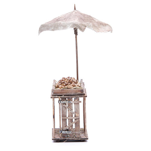 Stoisko z parasolem kobiety sprzedającej nioski  24 cm szopka neapolitańska 1