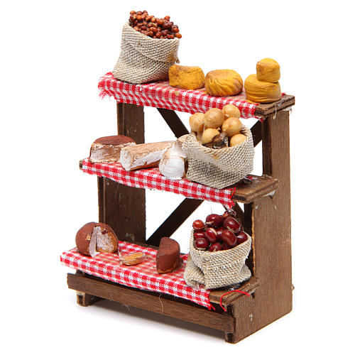 Nuts and olives stall for Neapolitan Nativity measuring 16x12x10cm 2