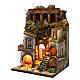 Village for Neapolitan Nativity with light and fountain measuring 60x40x40cm s2