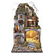 Borgo presepe napoletano con fontana e luce 60x40x40 s1