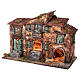 Country house with stable for Neapolitan Nativity with light measuring 48x71x36cm s2