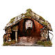 Simple stable with hay for Neapolitan Nativity measuring 18x29x21cm s1