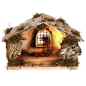 Hütte für heilige Familie 15X25X15 cm neapolitanische Krippe