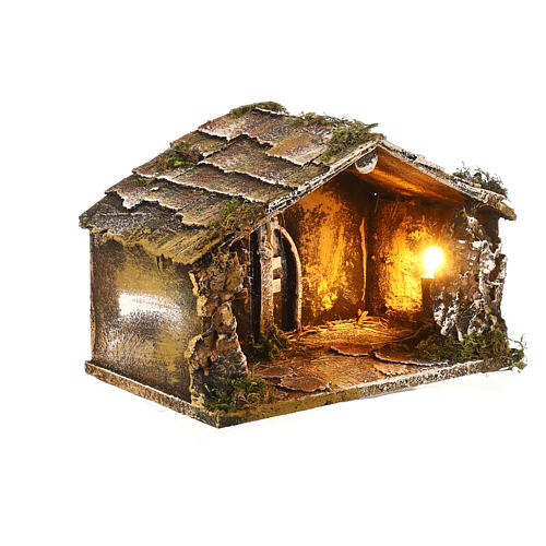 Cabana presépio Nápoles 33x21x21 cm com palha 3