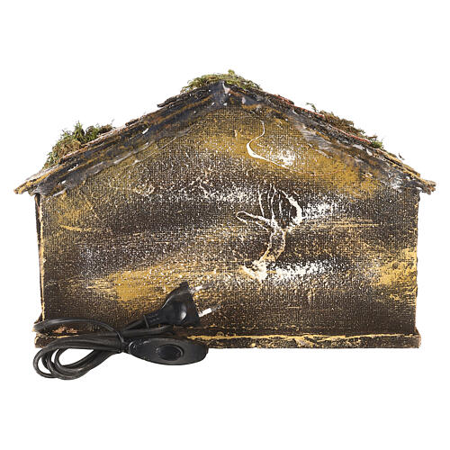 Cabana presépio Nápoles 33x21x21 cm com palha 4