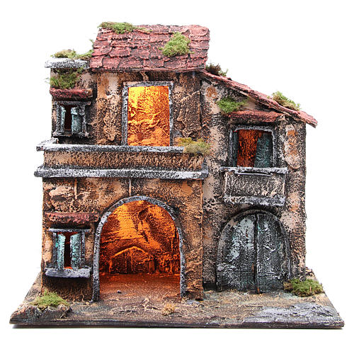 Country house with stable measuring 44x48x29cm for Neapolitan Nativity 1