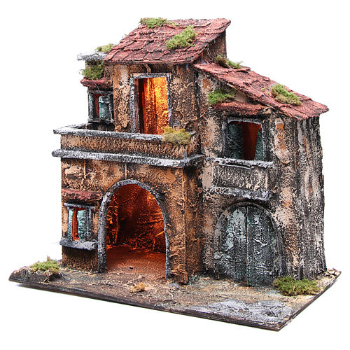Country house with stable measuring 44x48x29cm for Neapolitan Nativity 2