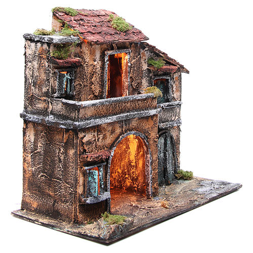Country house with stable measuring 44x48x29cm for Neapolitan Nativity 3
