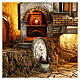 Illuminated village with mill, oven and fountain for Neapolitan Nativity 80x70x40cm s2