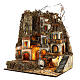 Illuminated village with mill, oven and fountain for Neapolitan Nativity 80x70x40cm s3