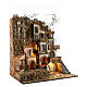 Illuminated village with mill, oven and fountain for Neapolitan Nativity 80x70x40cm s5