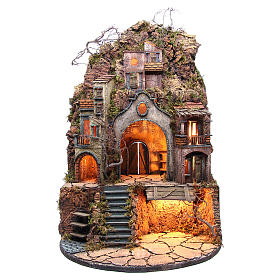 Illuminated small village for Neapolitan Nativity 75x50x50cm