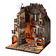 Village for Neapolitan Nativity, illuminated and with stable 65x40x40cm s2