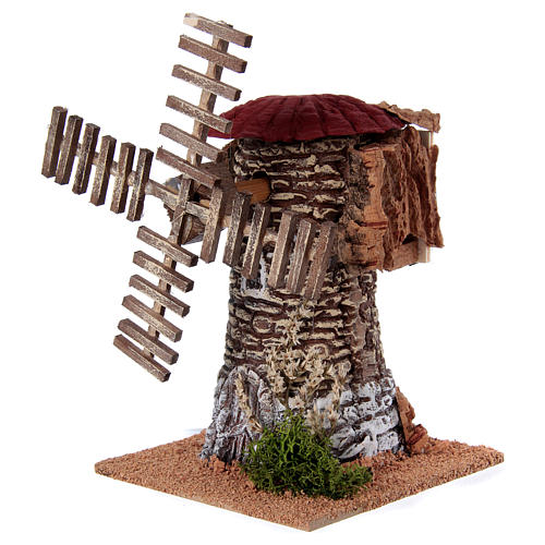 Wind mill for nativities in terracotta measuring 20x25x25cm 2