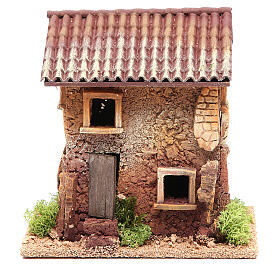 Chata do szopki z korka, 18x18x13 cm