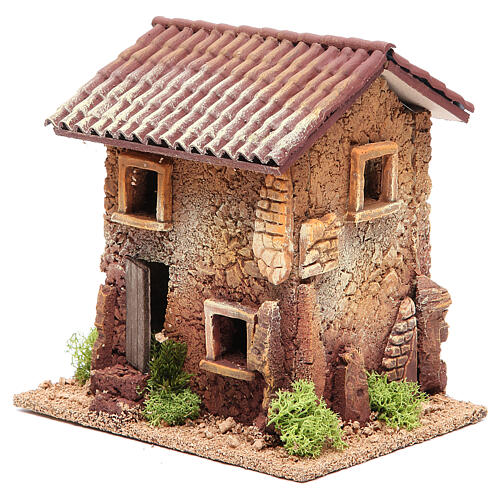 Chata do szopki z korka, 18x18x13 cm 2