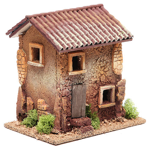Chata do szopki z korka, 18x18x13 cm 3