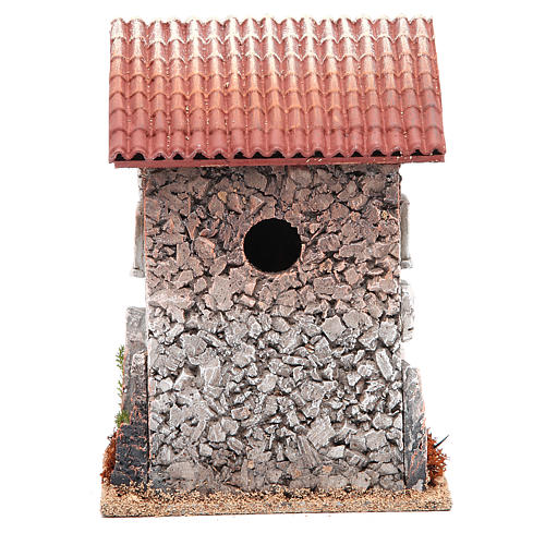 Haus mit Holztor aus Kork für Krippe 23x16x10cm 4