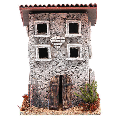 Casetta presepe in sughero 23x16x10 cm 1