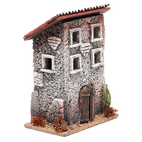 Casa em miniatura cortiça para presépio, 23x16x10 cm 3