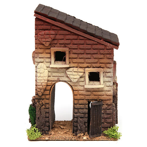 Borgo presepe completo casa ottagonale pozzo statue Moranduzzo 10 cm  50x70x45 cm