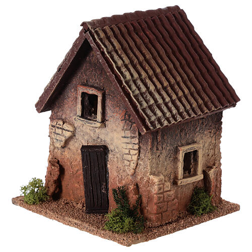 Casa rural miniatura para presépio cortiça 22x16x10 cm 2