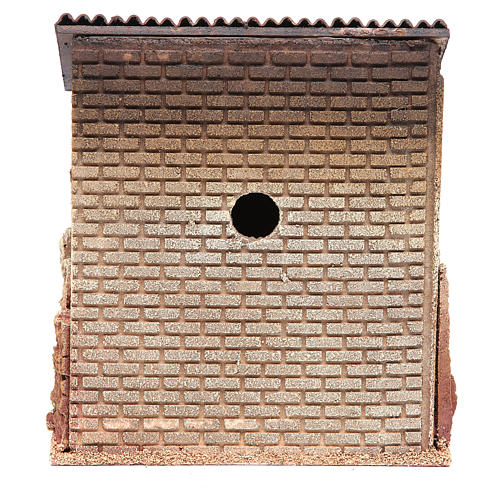 Casa com pórtico ambientação presépio cortiça 24x22x14 cm 4