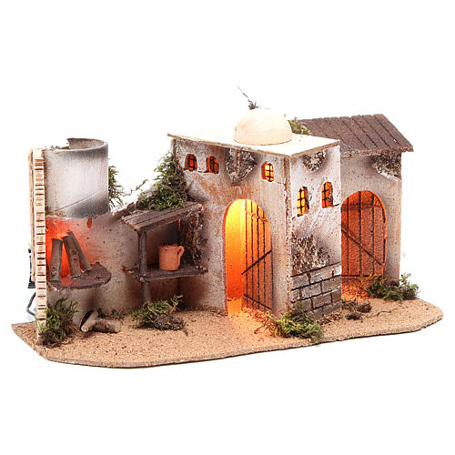 House with light and fire measuring 35x15x16cm 3