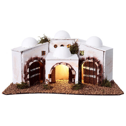 Composition of Arabian houses with light for nativity 28x18xh14cm 6