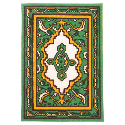 Carpet for nativities in green fabric, 7x10.5cm 1