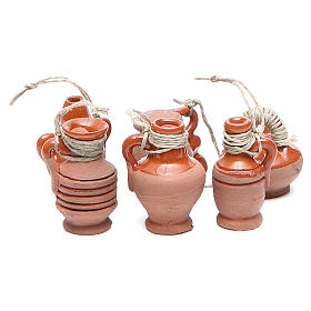 Bottles in terracotta for DIY nativities, 3cm assorted models